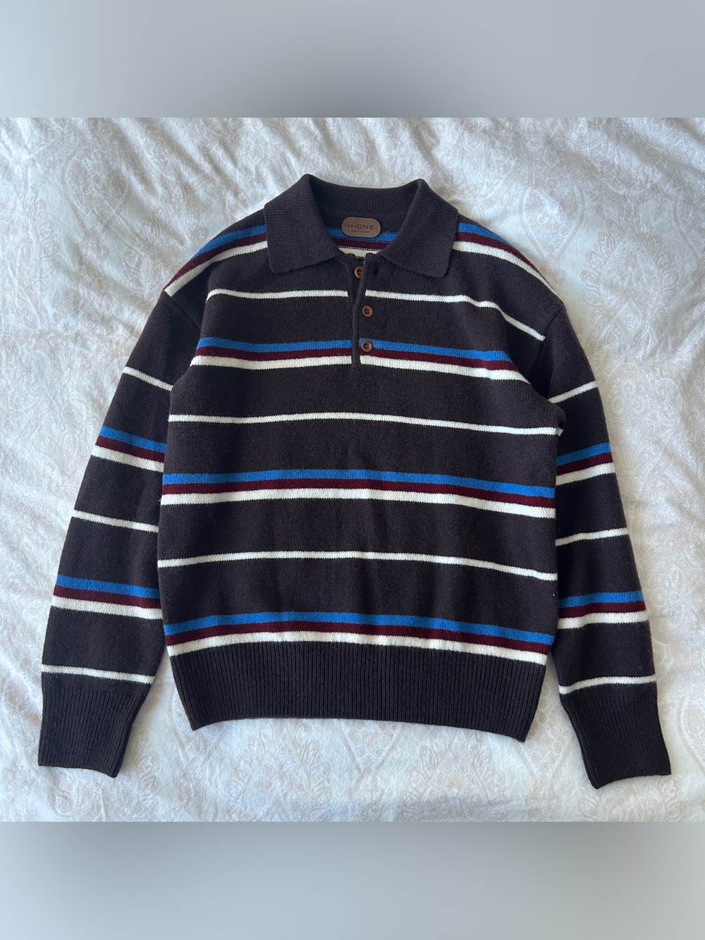 H-ONE Striped Polo Sweater